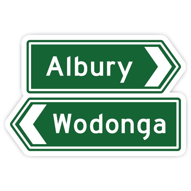 Autocollant Albury Wodonga Australie (Albury Wodonga Highway Signs Sticker)