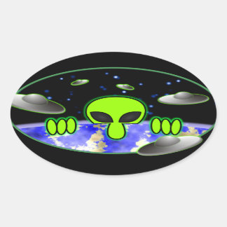 Autocollant Alien Kilroy Oval