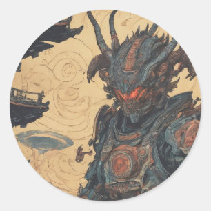 Autocollant Alien Samurai