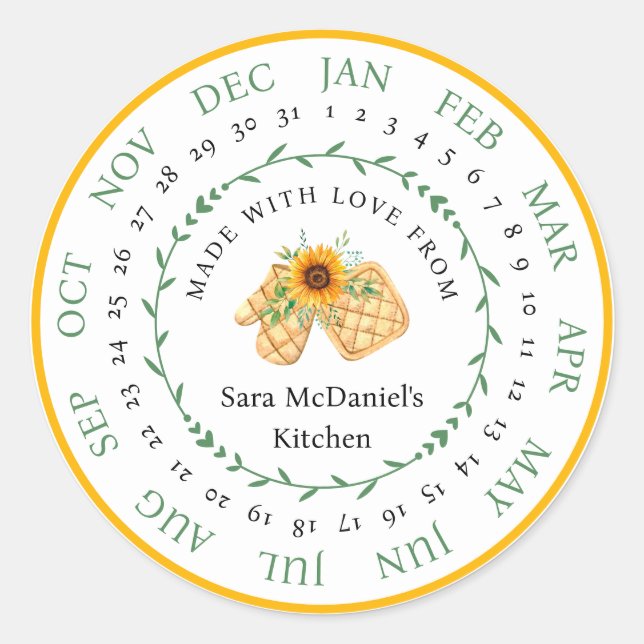 Autocollant alimentaire de cuisine sur mesure Fabr (Devant)