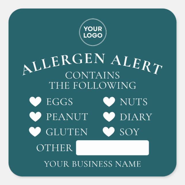 Autocollant alimentaire de vigilance allergie vert (Devant)