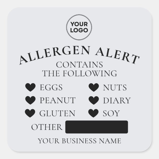 Autocollant alimentaire de vigilance d'allergie gr (Devant)