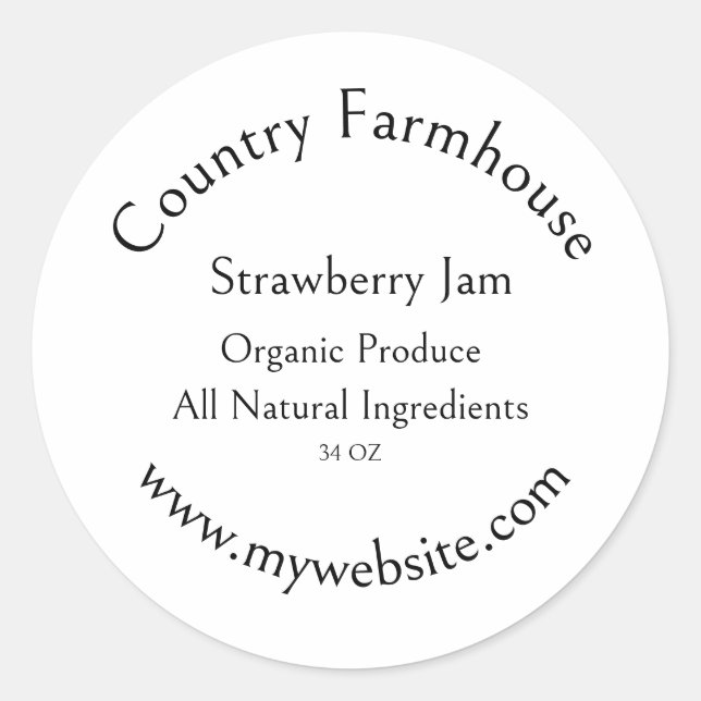 Autocollant alimentaire fraise, minimalisme modern (Devant)