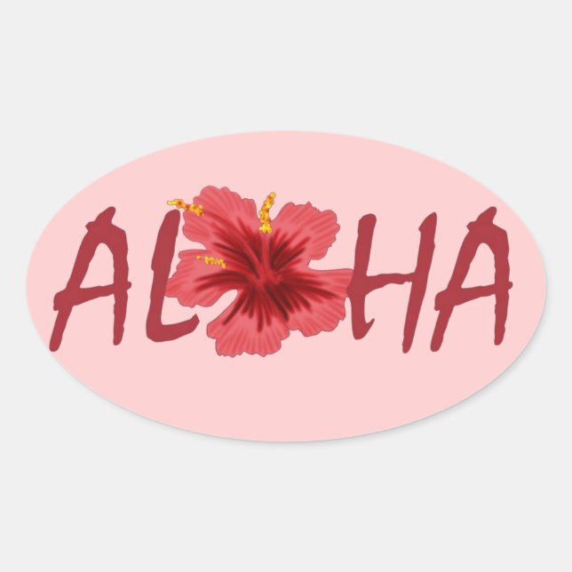 Autocollant Aloha hibiscus. (Devant)