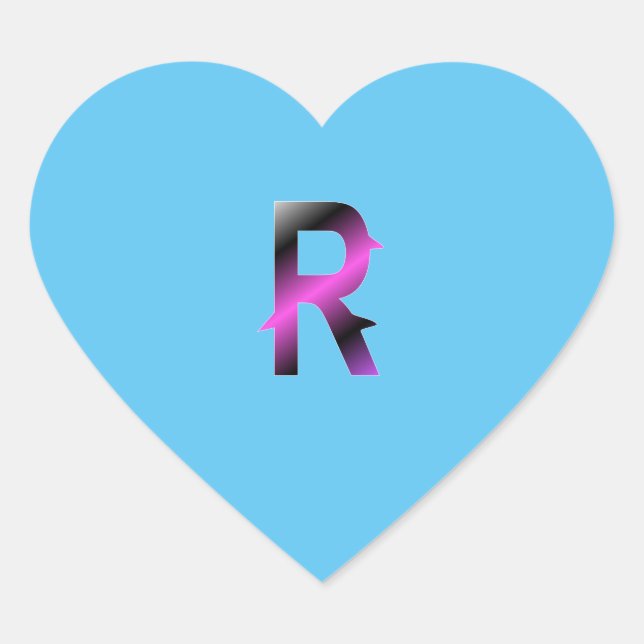 Autocollant alphabet lettre R. (Devant)