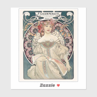 Autocollant Alphonse Mucha | Décalque vinyle Art n