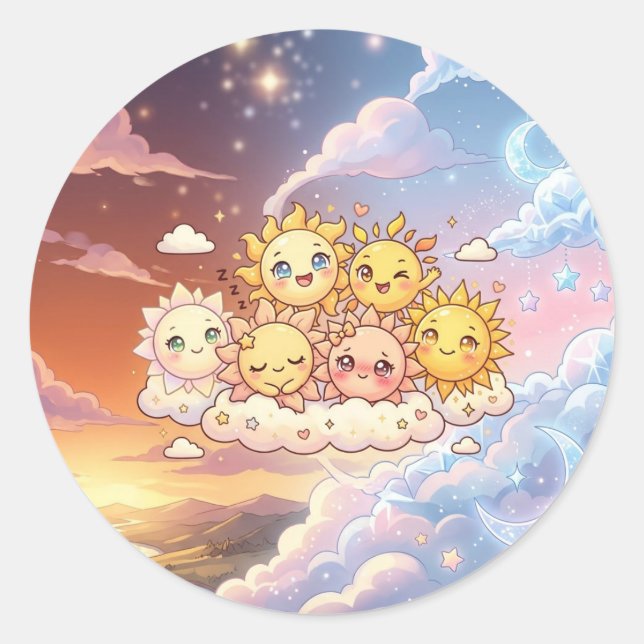 Autocollant Amis Soleil Mignon (Devant)