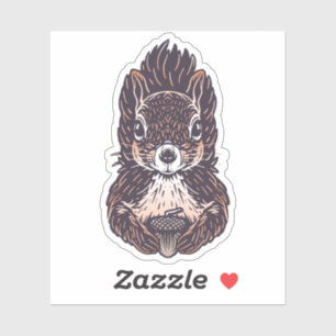 Autocollant animal de la forêt d'écureuils   Stick