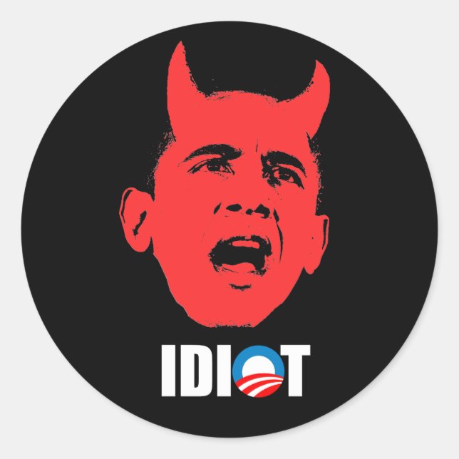 Autocollant anti-Obama - OBAMA EST UN IDIOT (Devant)