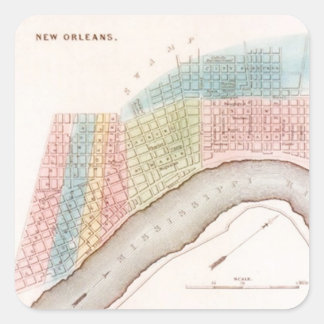 Autocollant Antique Nouvelle-Orléans NOLA Carte Pa