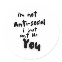 autocollant antisocial du club introvert