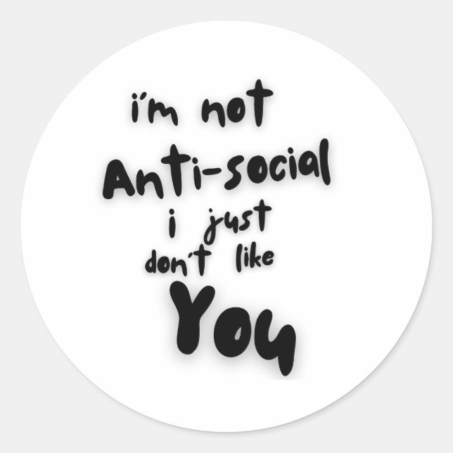 autocollant antisocial du club introvert (Devant)