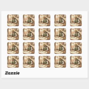 Autocollant aquarelle architecte tortue sage