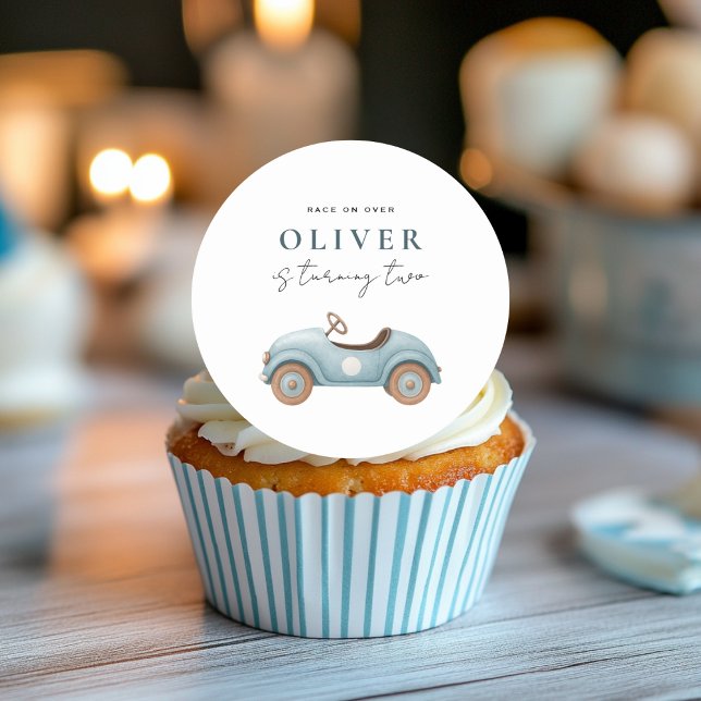 Autocollant Aquarelle Bleu Voiture Anniversaire |  (Créateur téléchargé)