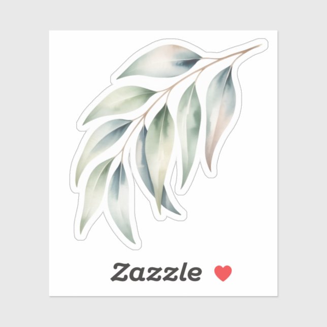 Autocollant aquarelle de légumes feuillus (Feuille)