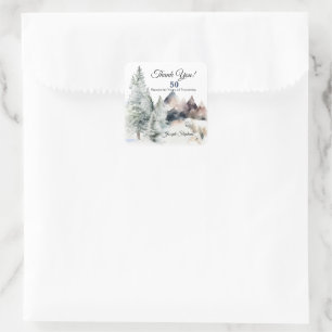 Autocollant Aquarelle Forêt Hivernale