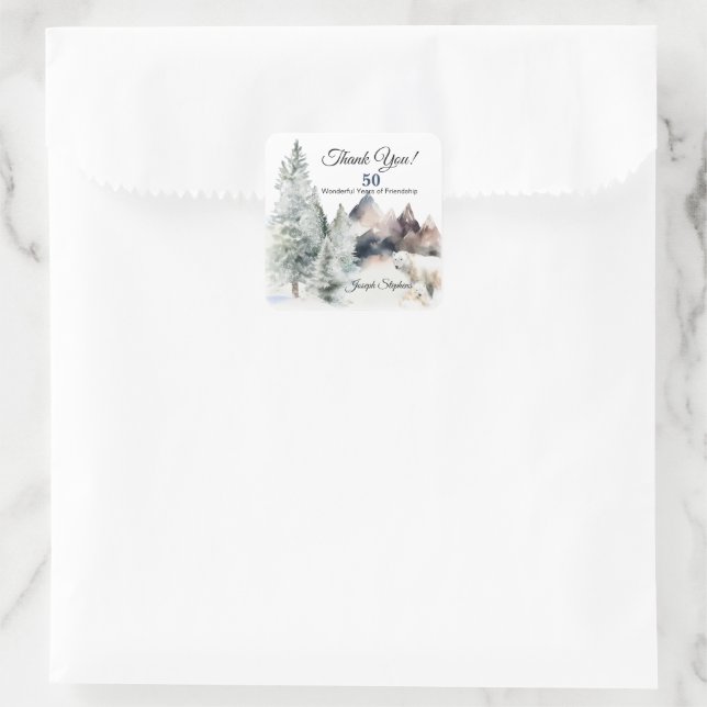 Autocollant Aquarelle Forêt Hivernale (Sac)