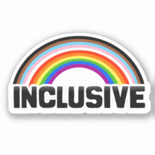 Autocollant arc-en-ciel de fierté inclusif