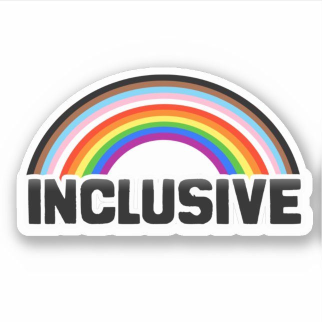 Autocollant arc-en-ciel de fierté inclusif (Devant)