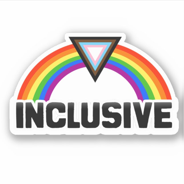 Autocollant arc-en-ciel de fierté inclusif (Devant)