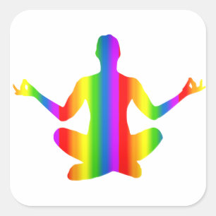 Autocollant arc-en-ciel de yoga coloré