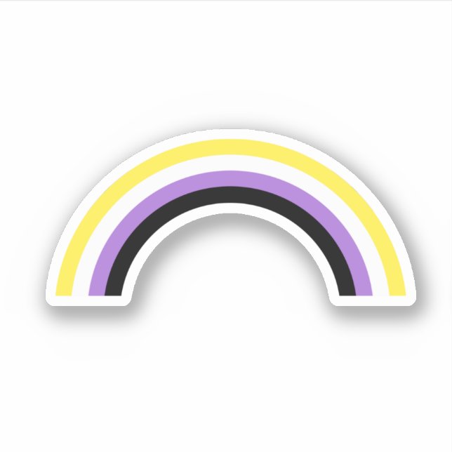 Autocollant arc-en-ciel non binaire (Devant)