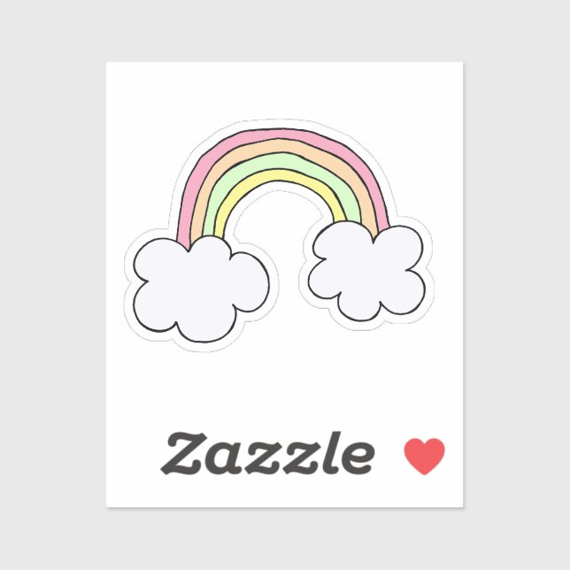 Autocollant arc-en-ciel pastel (Feuille)