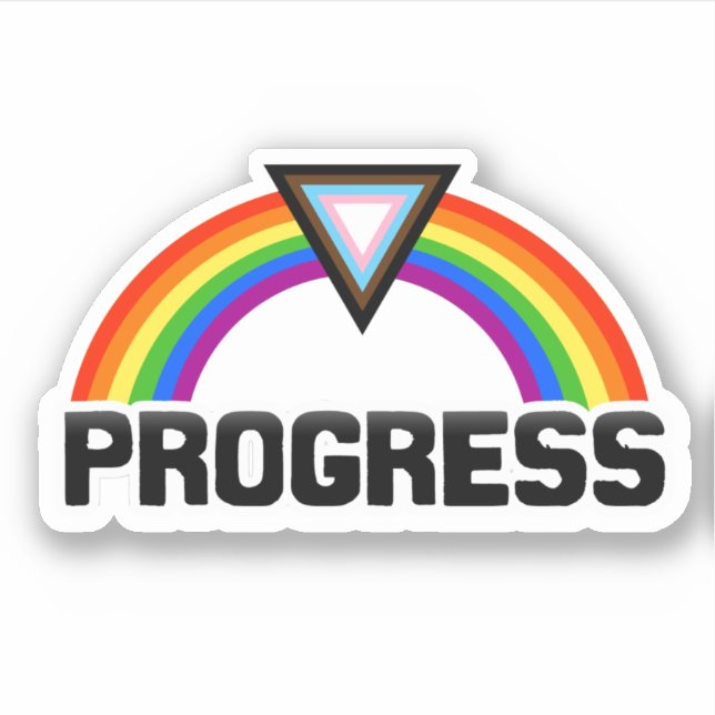Autocollant arc-en-ciel Progress Pride (Devant)