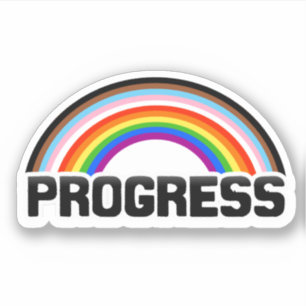 Autocollant arc-en-ciel Progress Pride