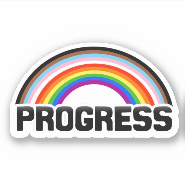 Autocollant arc-en-ciel Progress Pride (Devant)