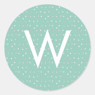 Autocollant argenté de monogramme de confettis