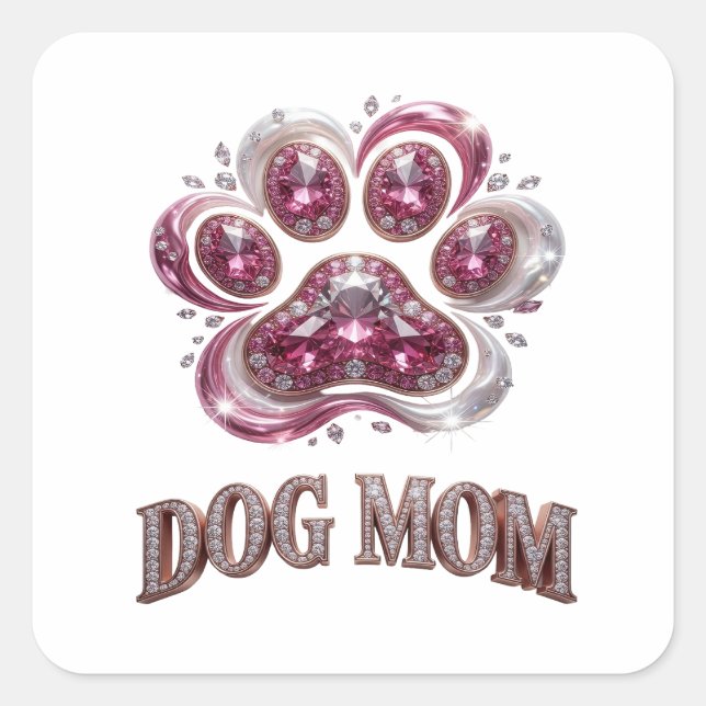 Autocollant Art Bold Gold DOG MOM (Devant)