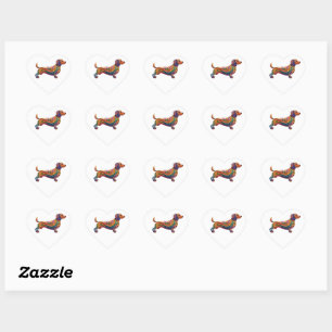 Autocollant art numérique Dachshund