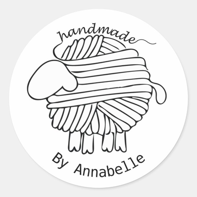 Autocollant "artisanal par" pour mouton à fils (Devant)
