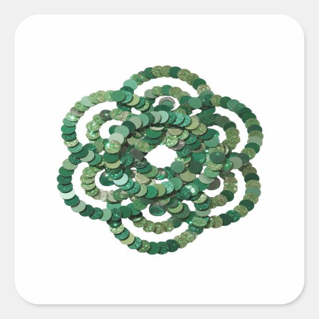 Autocollant artisanat à paillettes vertes argentée (Devant)
