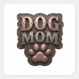 Autocollant artisanat MAMAN CHIEN Argent Clair