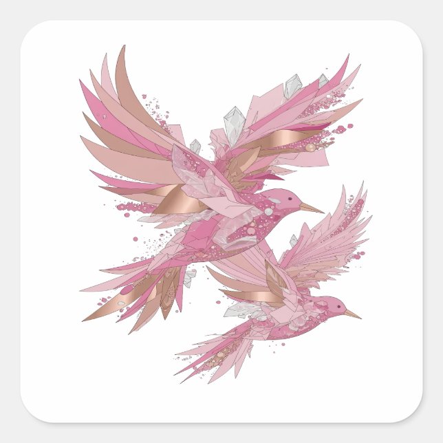 Autocollant artisanat oiseaux cristal argent frais (Devant)