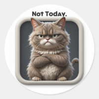 Autocollant artisanat "Pas aujourd'hui" Grumpy Cat