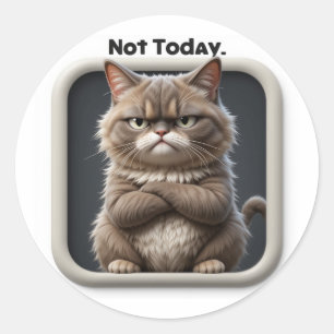 Autocollant artisanat "Pas aujourd'hui" Grumpy Cat