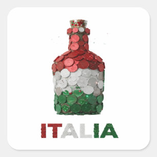 Autocollant artistique argenté ITALIA tendance