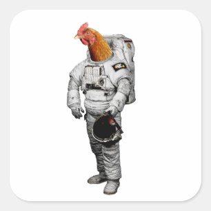Autocollant Astronaute Huhn