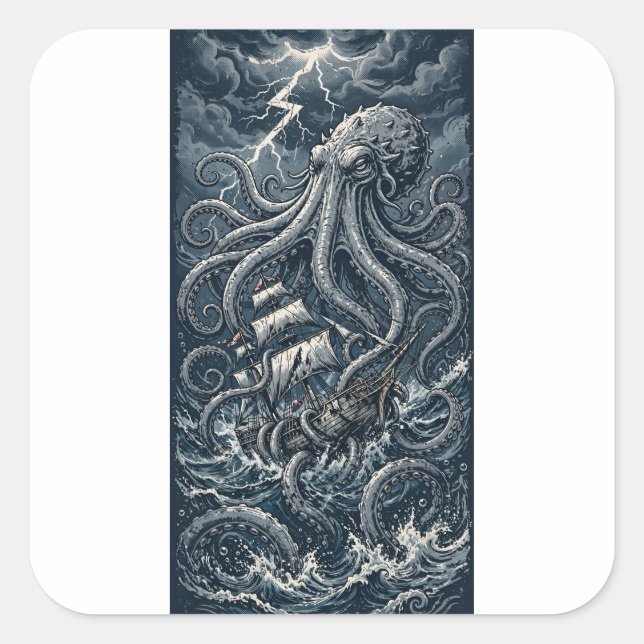 Autocollant Attaque du Kraken (Devant)