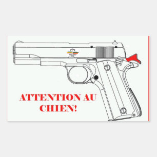 autocollant attention au chien