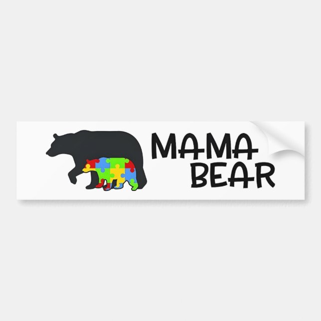 Autocollant Autism Mama Bear Vinyl Decal - Camion  (Devant)