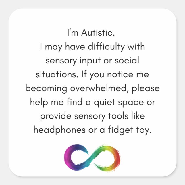 Autocollant Autistique Hébergement (Devant)