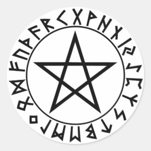 autocollant autour Rune Pentacle