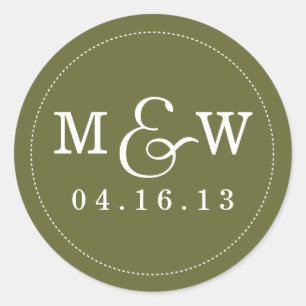 Autocollant avec du charme de monogramme de