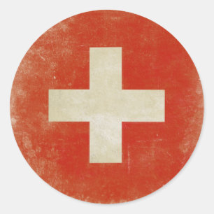 Autocollant avec le drapeau affligé de la Suisse