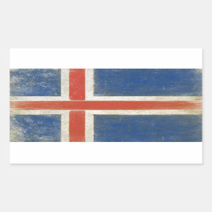 Autocollant avec le drapeau affligé d'Islande