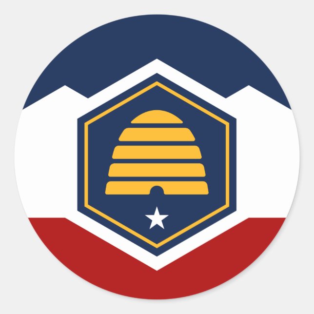 Autocollant avec le drapeau de l'Utah, États-Unis (Devant)